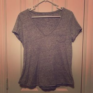 Grey V-neck T-shirt
